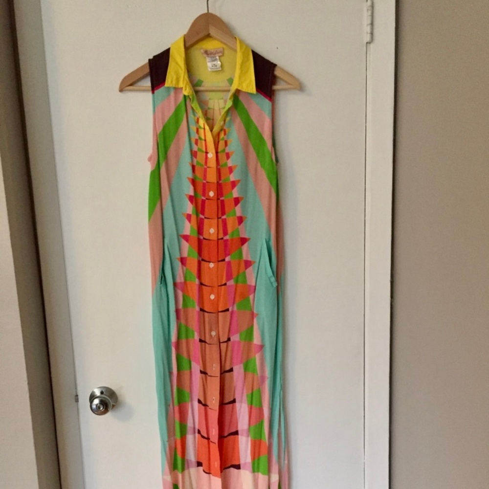 Mara Hoffman multi-colored sleeveless shirt dress